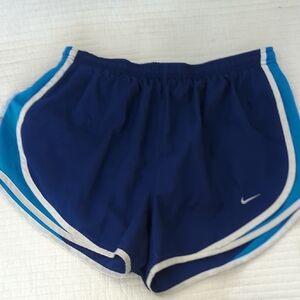 Nike Women's Navy and Light Blue Athletic Shorts